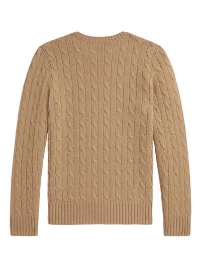 Polo Ralph Lauren Kids' Cable-knit Cashmere Sweater In Camel Melange
