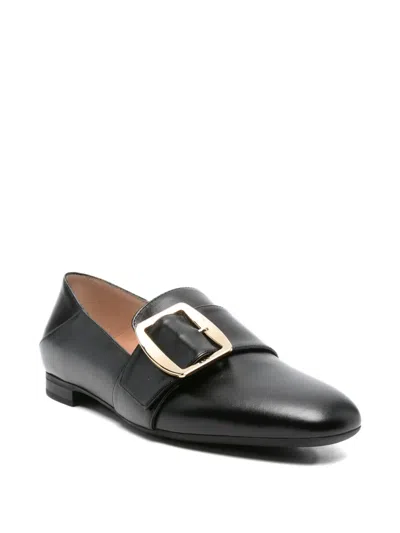 Bally Black Leather Loafers In Black