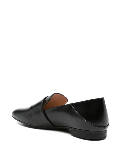 Bally Black Leather Loafers In Black