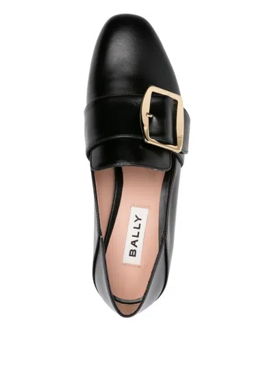 Bally Black Leather Loafers In Black