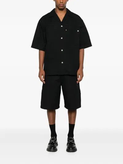 Gucci Classic Short-sleeve Cotton Shirt In Black