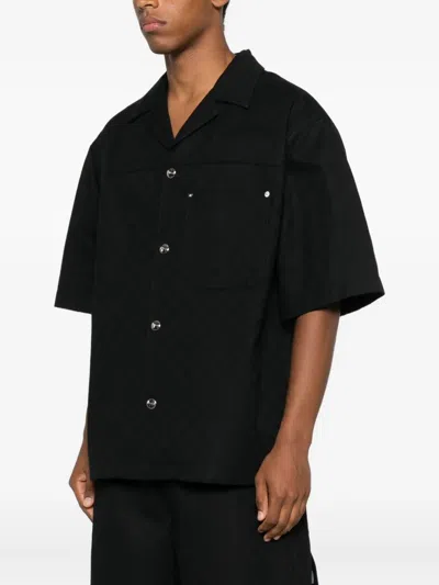 Gucci Classic Short-sleeve Cotton Shirt In Black