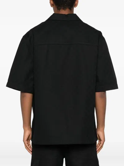 Gucci Classic Short-sleeve Cotton Shirt In Black