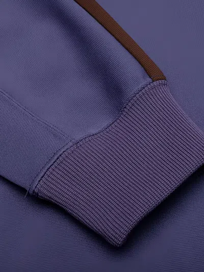 South2 West8 High Collar Activewear Jacket With Subtle Embroidery In Blue