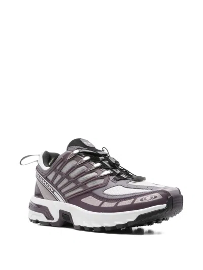 Salomon Mesh Panel Sneakers Pull Tab Rubber Sole In Purple