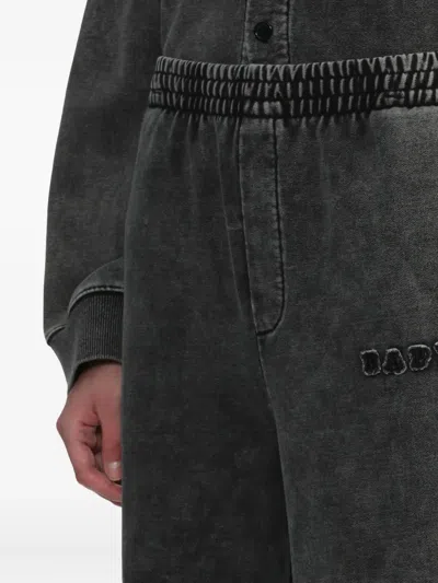 Bapy By *a Bathing Ape® Elastic-waist Embroidered Straight Trousers In Gray