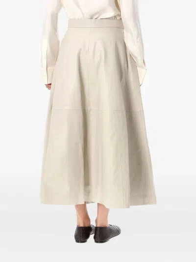 Rohe Róhe Midi Leather Skirt In Neutral