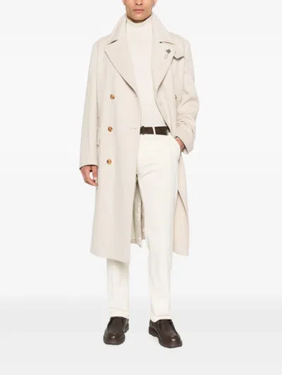 Incotex Trousers With Back Pockets And Belt Loops In Neutral