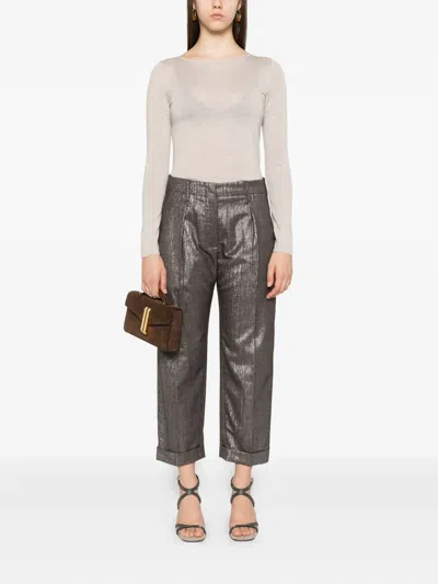 Brunello Cucinelli Boat-neck Cashmere-silk Lightweight Sweater In Neutral