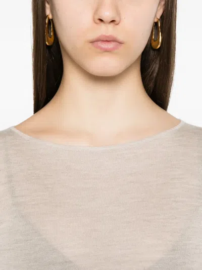 Brunello Cucinelli Boat-neck Cashmere-silk Lightweight Sweater In Neutral