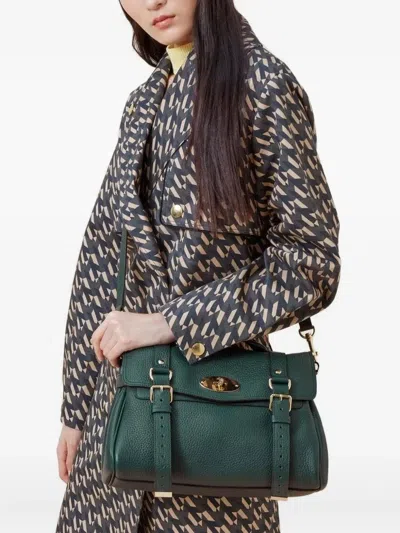 Mulberry Mini Alexa Braided-handle Satchel Bag In Green