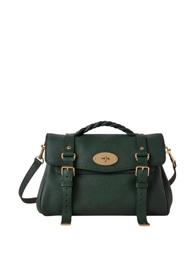 Mulberry Mini Alexa Braided-handle Satchel Bag In Green