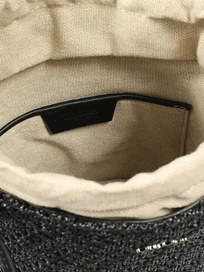 Max Mara Textured Drawstring Bucket Bag In Black