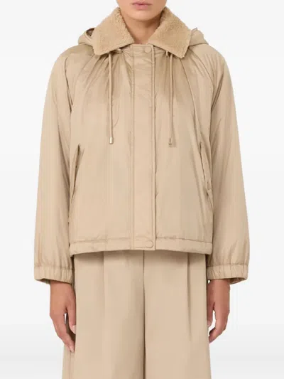 Weekend Max Mara Reversible Water-repellent Canvas Windbreaker In Neutral