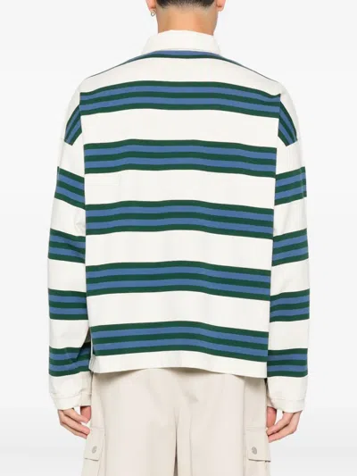 Summer Games Striped Long-sleeve Polo Shirt In Blue