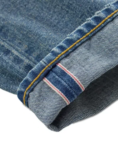 Rrl Distressed Patchwork Jeans In Blue