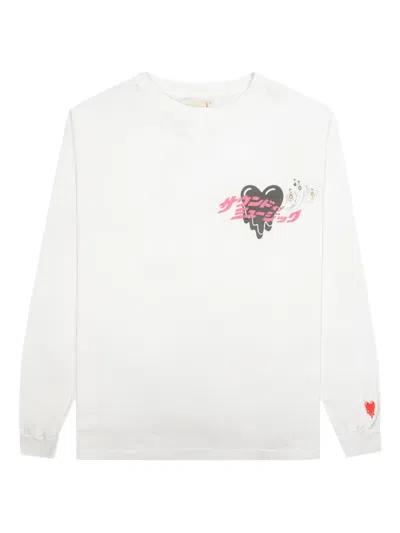 Emotionally Unavailable Graphic-print Long-sleeve T-shirt In White