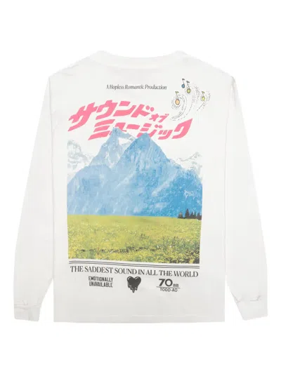 Emotionally Unavailable Graphic-print Long-sleeve T-shirt In White