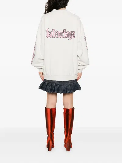 Balenciaga Hybrid Dress In Cotton Jersey And Denim In White