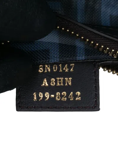 Pre-owned Fendi 2010-2025 Ff Mesh Pouch In Gray