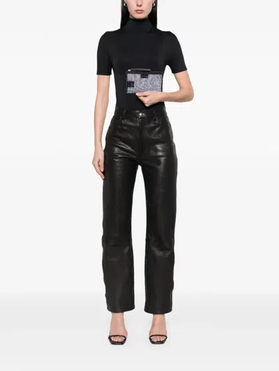 Pre-owned Fendi 2010-2025 Ff Mesh Pouch In Gray