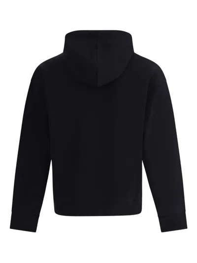 Moschino Cotton Hoodie With Drawstrings And Kangaroo Pocket In Black