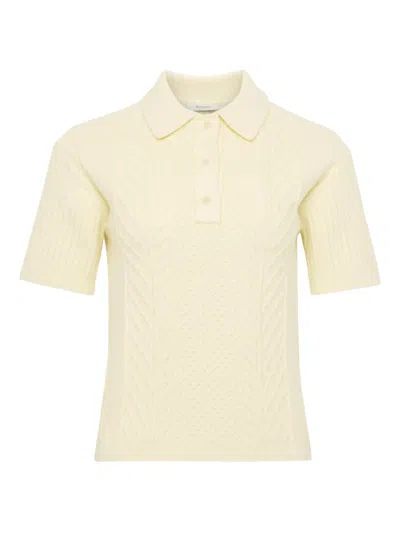 Jw Anderson J. W. Anderson Cropped Cable Knit Polo In Neutral