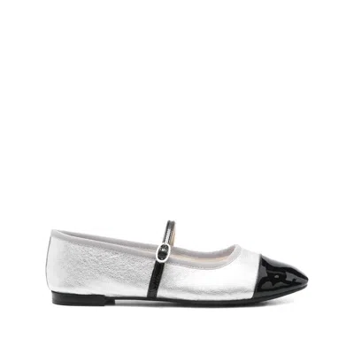 Repetto Cap-toe Ankle-strap Ballet Flats In Silver