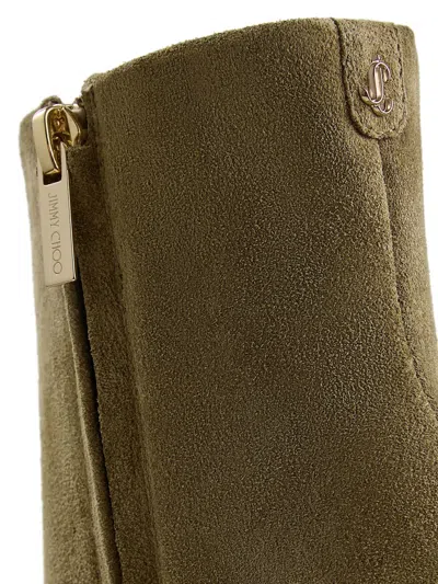 Jimmy Choo 85mm Frankie Pointed-toe Ankle Boots In Green