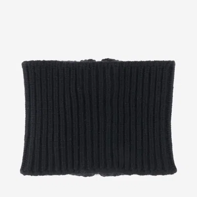 Sa Su Phi Ribbed Knit Scarf With Central Silver Zipper In Blue