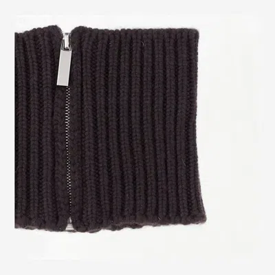 Sa Su Phi Ribbed Zip-fastening Neck-warmer Scarf In Brown
