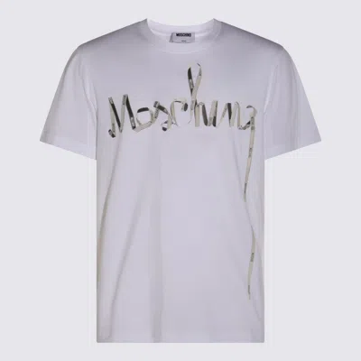Moschino Couture Printed Cotton Tshirt In White