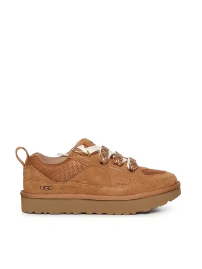 Ugg Suede And Mesh Sneakers With Trekking Laces In Brown
