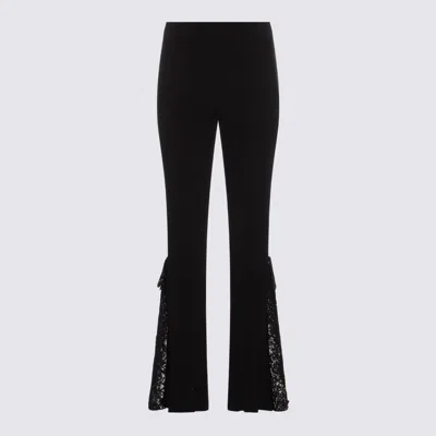 Blumarine Black Knit Flared Leg Pant In Black