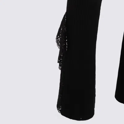 Blumarine Black Knit Flared Leg Pant In Black