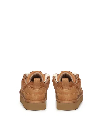Ugg Suede And Mesh Sneakers With Trekking Laces In Brown