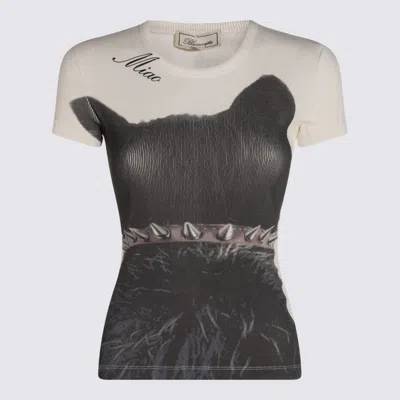 Blumarine White And Black T-shirt In Multi