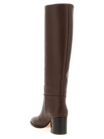 Gianvito Rossi Santiago 85mm Leather Boots In Brown