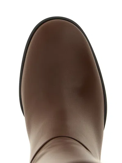 Gianvito Rossi Santiago 85mm Leather Boots In Brown