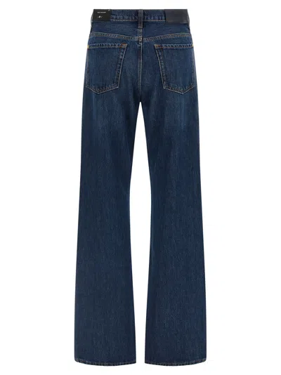 7 For All Mankind Wide Leg High Waist Jeans In Blue