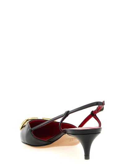 Valentino Vlogo Signature Pointed Toe Slingback Pumps In Animal Print