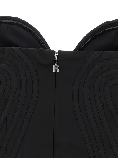 Rotate Birger Christensen Satin Mini Dress With Sweetheart Neckline Rotate In Black