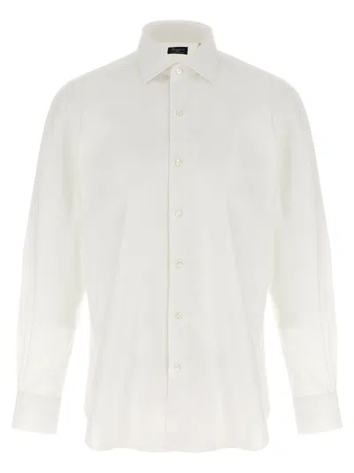 Finamore 1925 Timeless White Button-down Shirt With Structured Collar In White