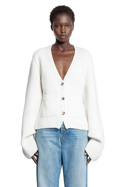 Khaite Scarlet Cashmere Cardigan In White
