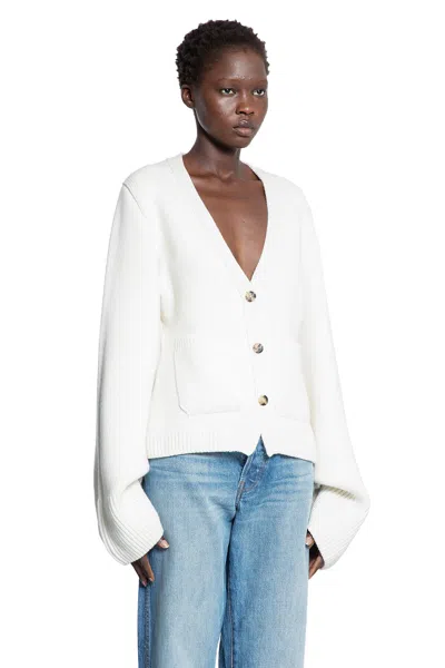 Khaite Scarlet Cashmere Cardigan In White