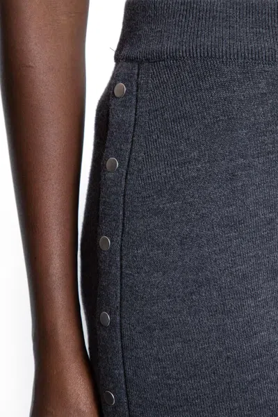 Jil Sander Flared Knit Pants With Studs In Wool In Blue