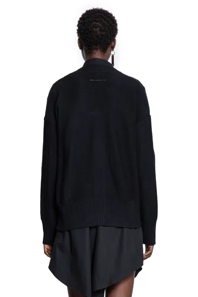 Mm6 Maison Margiela Mm6 By Maison Margiela Relaxed Fit Black Wool Knit Cardigan