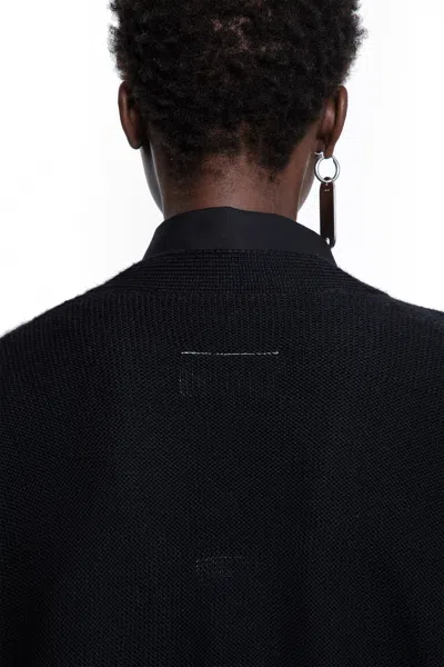 Mm6 Maison Margiela Mm6 By Maison Margiela Relaxed Fit Black Wool Knit Cardigan