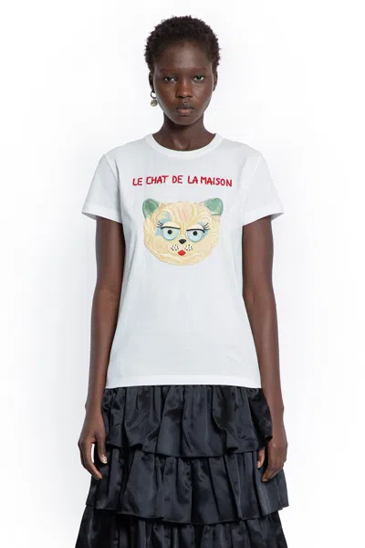 Valentino Le Chat De La Maison Jersey T-shirt In White