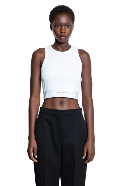 Givenchy Ribbed Top With Logo Band In White